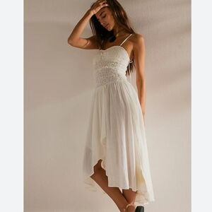 Free People Sparkling Moment Midi Dress in Ivory S NWOT